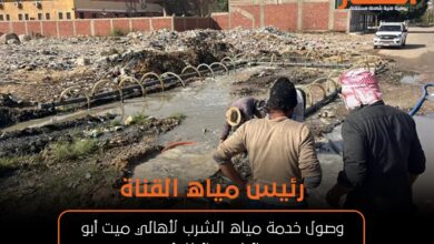 وصول خدمة مياه الشرب لأهالي ميت أبو الكوم بالكامل